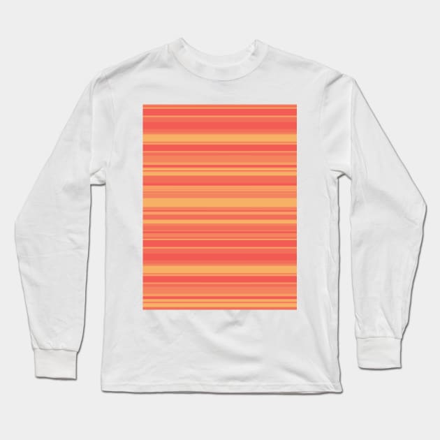 Vibrant Orange Stripes Pattern Long Sleeve T-Shirt by craftydesigns